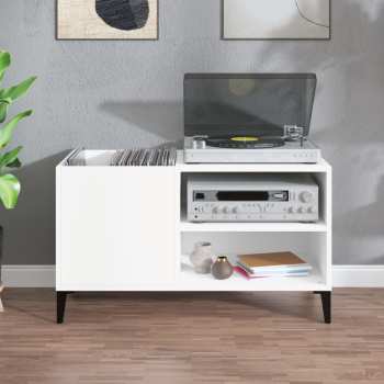 Técnica de áudio Goka Skříňka s přihrádkou na LP desky a audiotechniku - kovové nohy Bílá (831949)