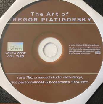 6CD/DVD/Caja Gregor Piatigorsky: The Art Of  (Rare 78s Unissued Studio Recordings, Public Performances And Broadcasts)
