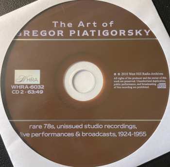 6CD/DVD/Caja Gregor Piatigorsky: The Art Of  (Rare 78s Unissued Studio Recordings, Public Performances And Broadcasts)