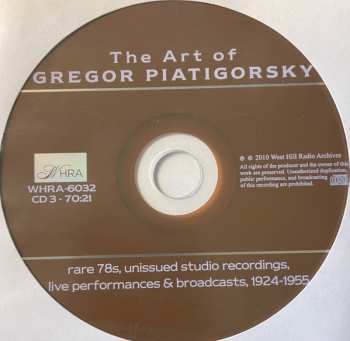 6CD/DVD/Caja Gregor Piatigorsky: The Art Of  (Rare 78s Unissued Studio Recordings, Public Performances And Broadcasts)