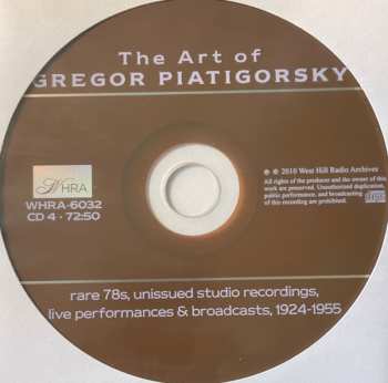 6CD/DVD/Caja Gregor Piatigorsky: The Art Of  (Rare 78s Unissued Studio Recordings, Public Performances And Broadcasts)