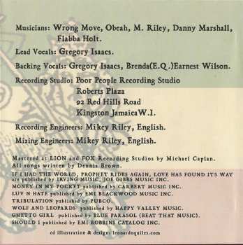 CD Gregory Isaacs: Sings Dennis Brown