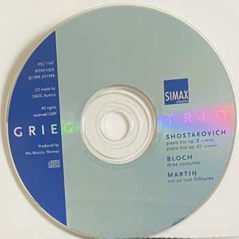 CD Grieg Trio: Bloch, Martin, Shostakovich