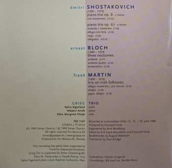 CD Grieg Trio: Bloch, Martin, Shostakovich