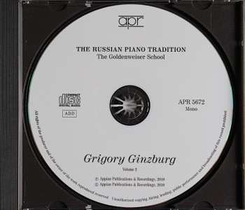 CD Grigory Ginsburg: The Russian Piano Tradition - His Early Recordings Volume 2