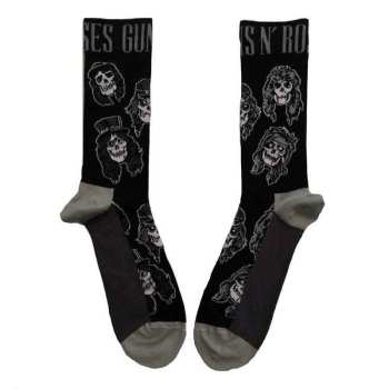 Mercancía Guns N' Roses: Guns N' Roses Unisex Ankle Socks: Skulls Band Monochrome (black) (uk Size 4 - 7) 36 - 42