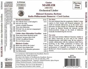 CD Gustav Mahler: Lieder Eines Fahrenden Gesellen - Rückert-Lieder - Kindertotenlieder