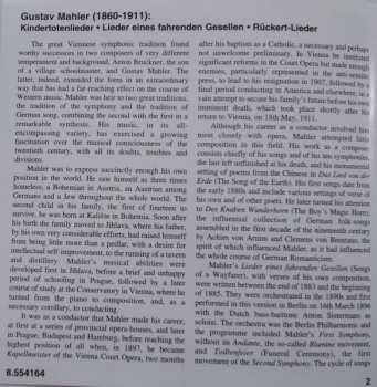 CD Gustav Mahler: Lieder Eines Fahrenden Gesellen - Rückert-Lieder - Kindertotenlieder
