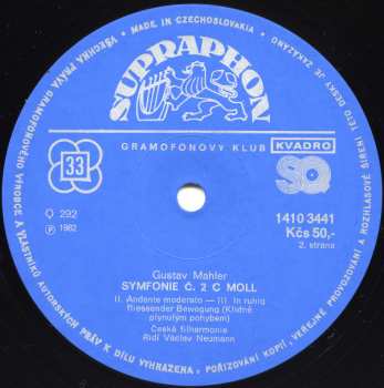 2LP The Czech Philharmonic Orchestra: Symphony No˚ 2 (2xLP)