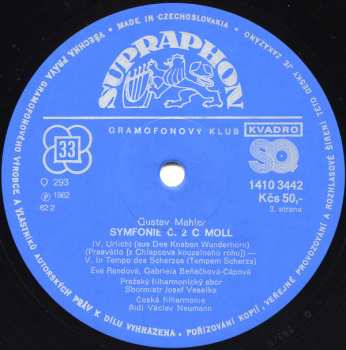 2LP The Czech Philharmonic Orchestra: Symphony No˚ 2 (2xLP)