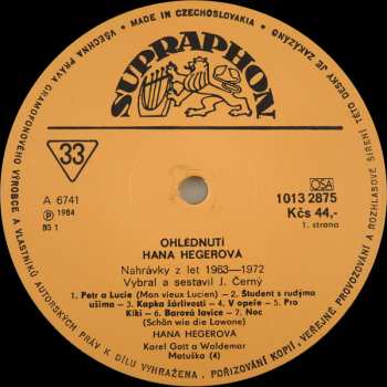 LP Hana Hegerová: Ohlédnutí