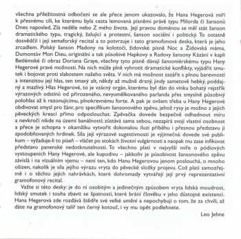 CD Hana Hegerová: Zpívá Hana Hegerová - Šansony S Hanou Hegerovou