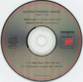 CD Georg Friedrich Händel: Water Music · Suite From Il Pastor Fido
