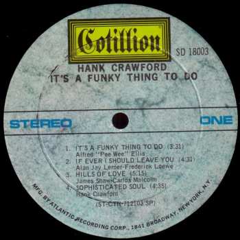 LP Hank Crawford: It's A Funky Thing To Do