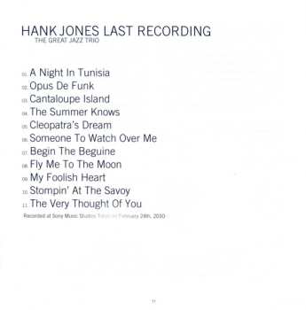 SACD Hank Jones: Last Recording