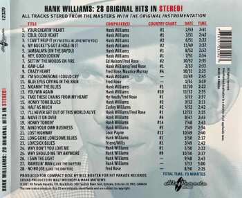 CD Hank Williams: 28 Original Hits In Stereo!