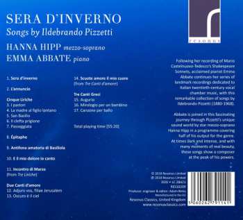 CD Hanna Hipp: Sera D'Inverno: Songs By Ildebrando Pizzetti