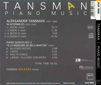 CD Hanna Holeksa: Tansman / Piano Music
