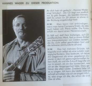 CD Hannes Wader: An Dich Hab Ich Gedacht - Hannes Wader Singt Schubert
