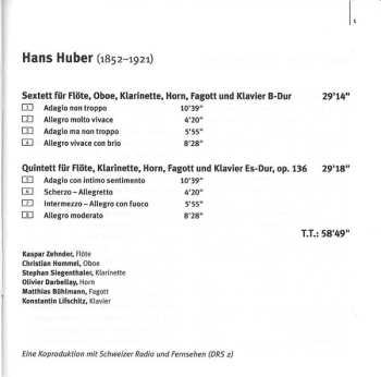 CD Hans Huber: Quintett Und Sextett Für Bläser Und Klavier