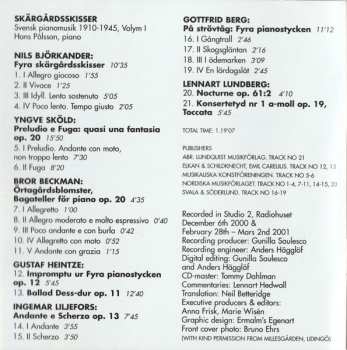 CD Hans Pålsson: Svensk Pianomusik Vol. I - Skärgårdsskisser