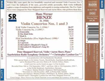 CD Rundfunk-Sinfonieorchester Saarbrücken: Violin Concertos Nos. 1 And 3 • Five Night-Pieces