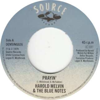 SP Harold Melvin And The Blue Notes: Prayin' / Baby I'm Back