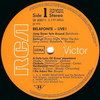 2LP/Caja Harry Belafonte: Belafonte Live!