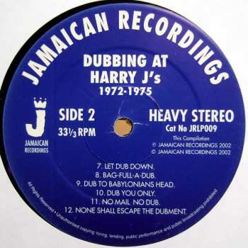 LP Harry J: Dubbing At Harry J's 1972 - 1975