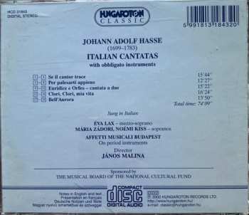 CD Johann Adolf Hasse: Italian Cantatas With Obbligato Instruments