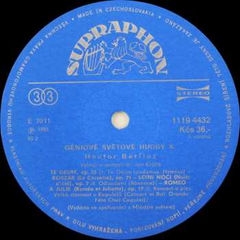 2LP Hector Berlioz: Géniové Světové Hudby X.