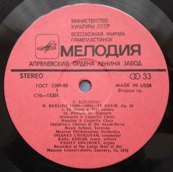 LP Hector Berlioz: Te Deum