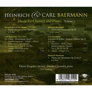 CD Heinrich Baermann: Music For Clarinet And Piano, Volume 2