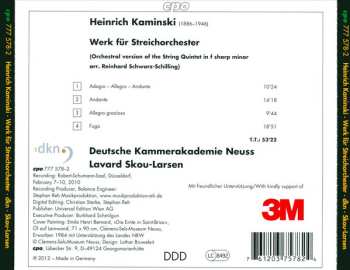 CD Deutsche Kammerakademie Neuss: Werk Für Streichorchester