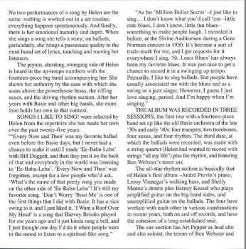 CD Helen Humes: 'Tain't Nobody's Biz-ness If I Do + Songs I Like To Sing!