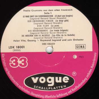 LP Helen Vita: Freche Chansons Aus Dem Alten Frankreich