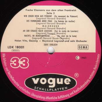 LP Helen Vita: Freche Chansons Aus Dem Alten Frankreich