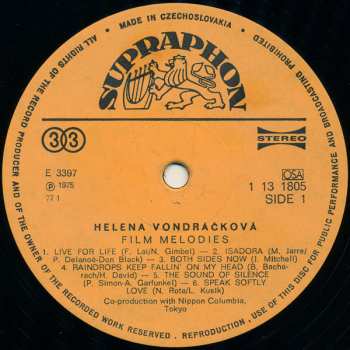 LP Helena Vondráčková: Film Melodies
