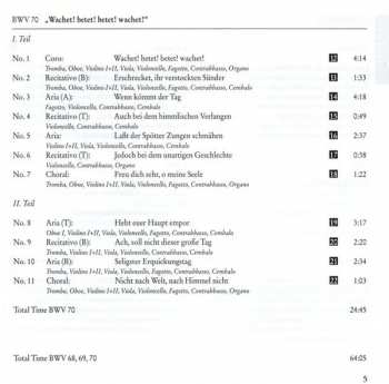 CD Johann Sebastian Bach: Cantatas BWV 68-70
