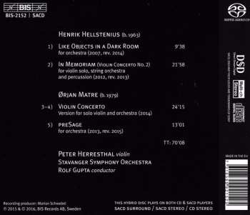 SACD Henrik Hellstenius: Violin Concertos | Like Objects In A Dark Room | Presage