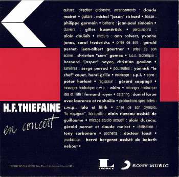 2CD Hubert Félix Thiéfaine: En Concert