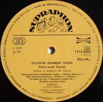 LP Hoboes: Zvláštní Znamení Touha - Písně Bratří Ryvolů