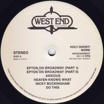 LP Holy Ghost!: Work