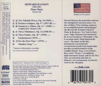 CD Howard Hanson: Piano Sonata • Poèmes Érotiques