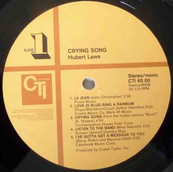 LP Hubert Laws: Crying Song
