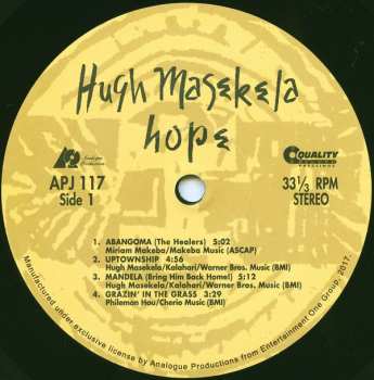 2LP Hugh Masekela: Hope