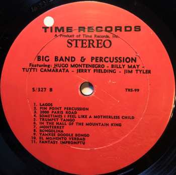 LP Hugo Montenegro: Big Band And Percussion
