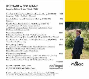 CD Jozef De Beenhouwer: Ich Trage Meine Minne: Songs By Richard Strauss