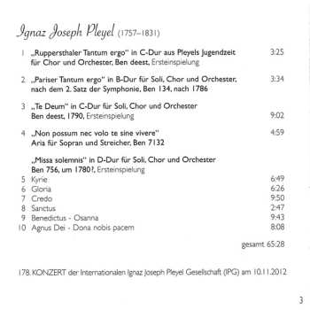 CD Ignaz Pleyel: Sakrale Werke