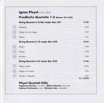 CD Ignaz Pleyel: Preußische Quartette 1–3